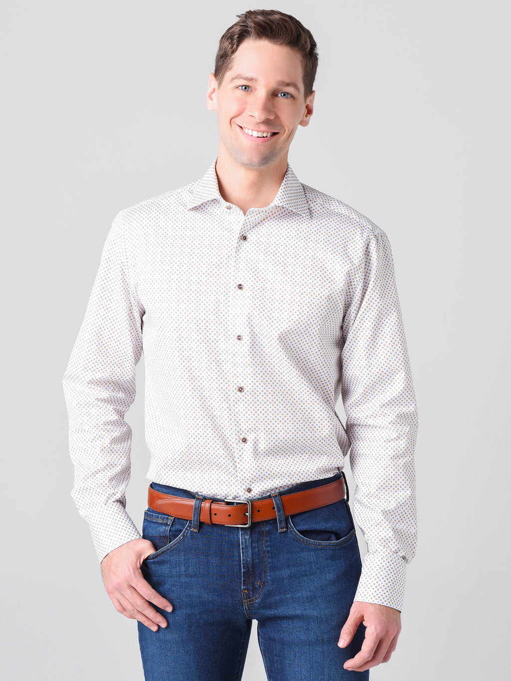 Stenstroms Men's RC Fitted Body Button-Down Shirt - Saint Bernard