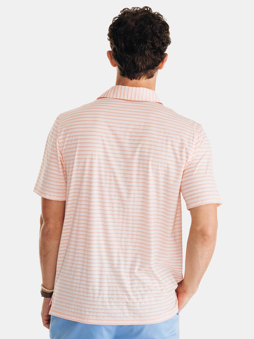 Southern Tide Men's Heathered Stripe Driver Performance Polo Shirt