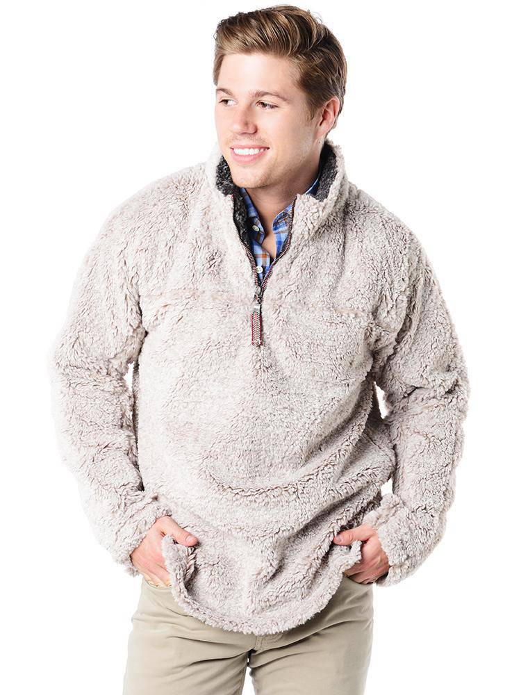 True Grit Men's Luxe Heather Melange Shearling 1/4 Zip Pullover - Saint Bernard
