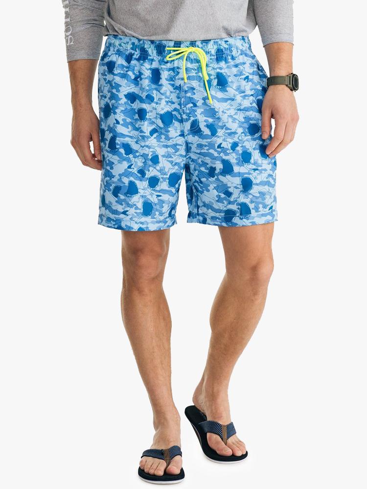 Southern Tide Men's Shark Frenzy Swim Trunk - Saint Bernard