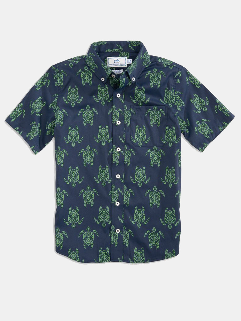 Southern Tide Boys' Turtle Intercoastal Short Sleeve Performance Shirt - Saint Bernard