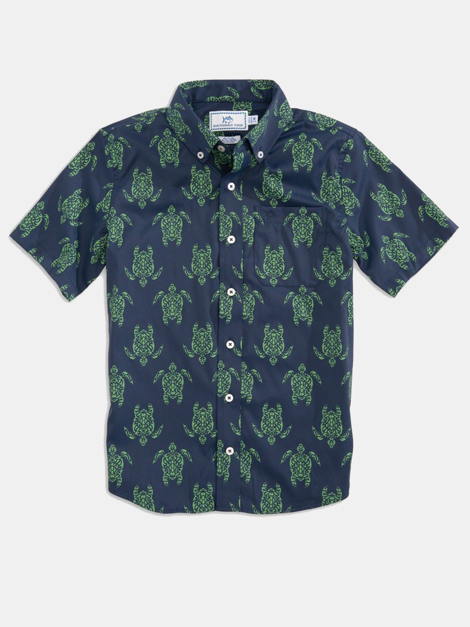 Southern Tide Boys' Turtle Intercoastal Short Sleeve Performance Shirt - Saint Bernard