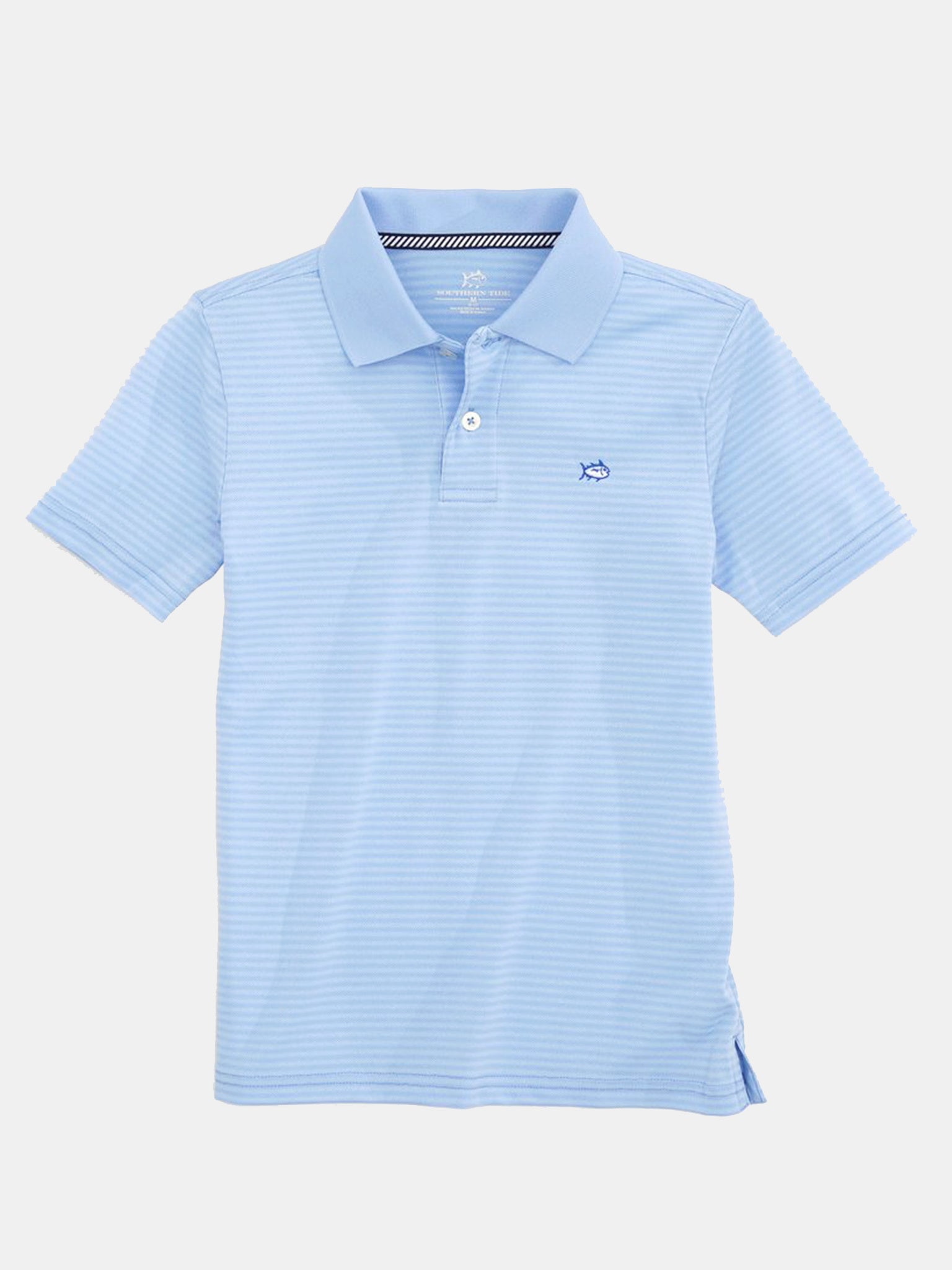 Southern Tide Boys' Roster Striped Performance Polo Shirt - Saint Bernard