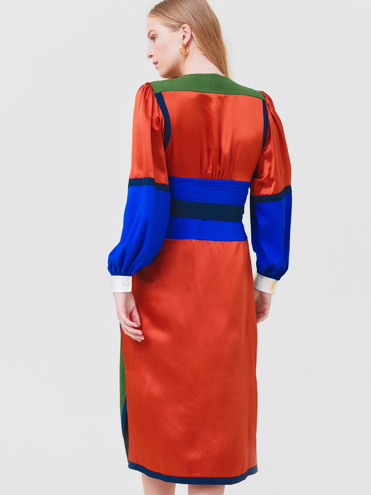 Tory Burch Women's Color-Block Wrap Dress Saint Bernard Tory Burch Women's Color-Block Wrap Dress Saint Bernard