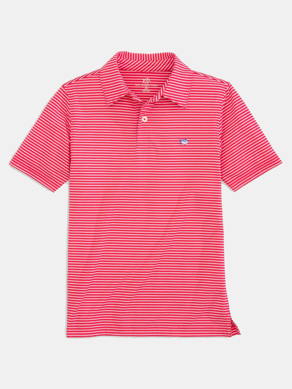 Southern Tide Boys' Driver Striped Performance Polo Shirt - Saint Bernard