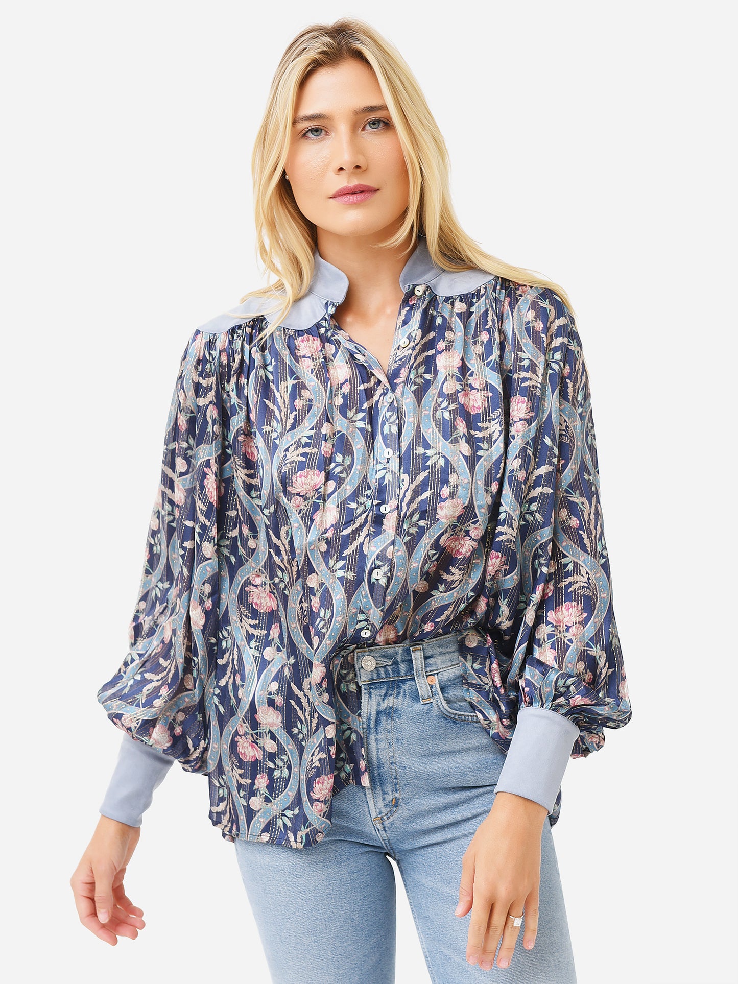 Alemais Women's Canter Scallop Blouse - Saint Bernard