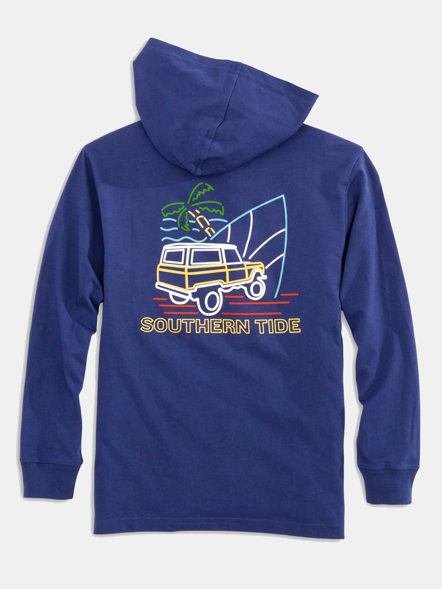 Southern Tide Boys' Neon Beach Long-Sleeve Hoodie T-Shirt - Saint Bernard