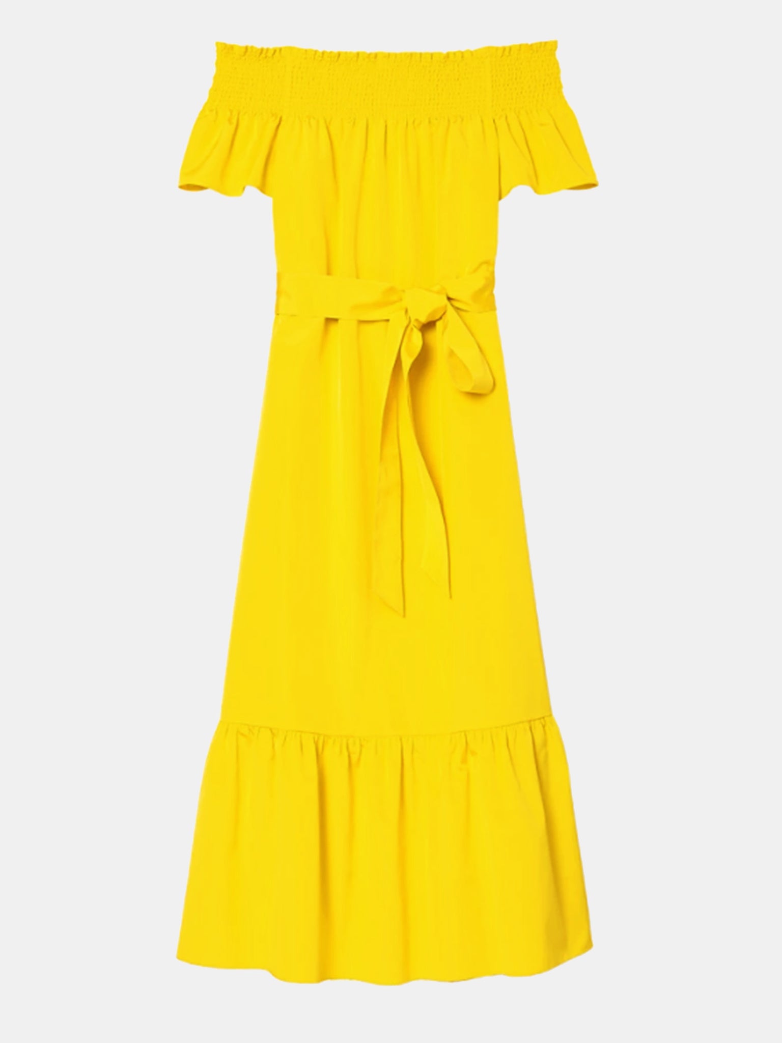 Tory Burch Women's Smocked Shoulder Tie Dress - Saint Bernard