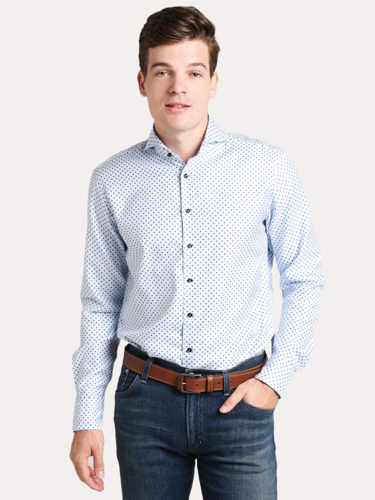 Stenstroms Light GW Printed Fitted Body Shirt - Saint Bernard