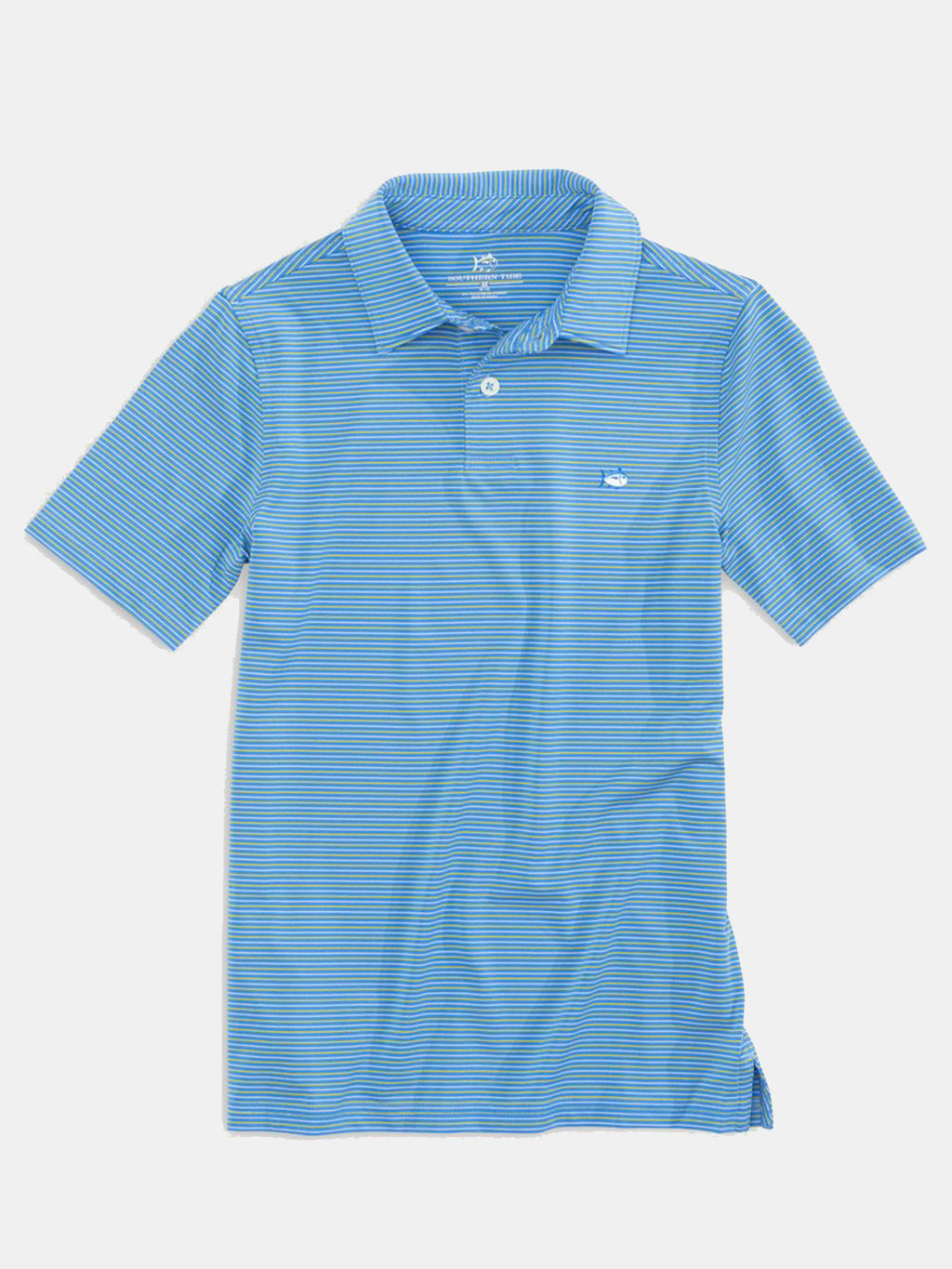 Southern Tide Boys' Driver Micro Striped Performance Polo - Saint Bernard