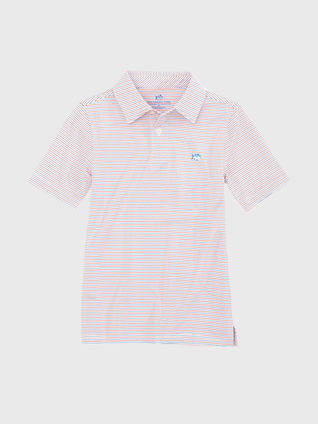 Southern Tide Boys' Driver Micro Striped Performance Polo - Saint Bernard