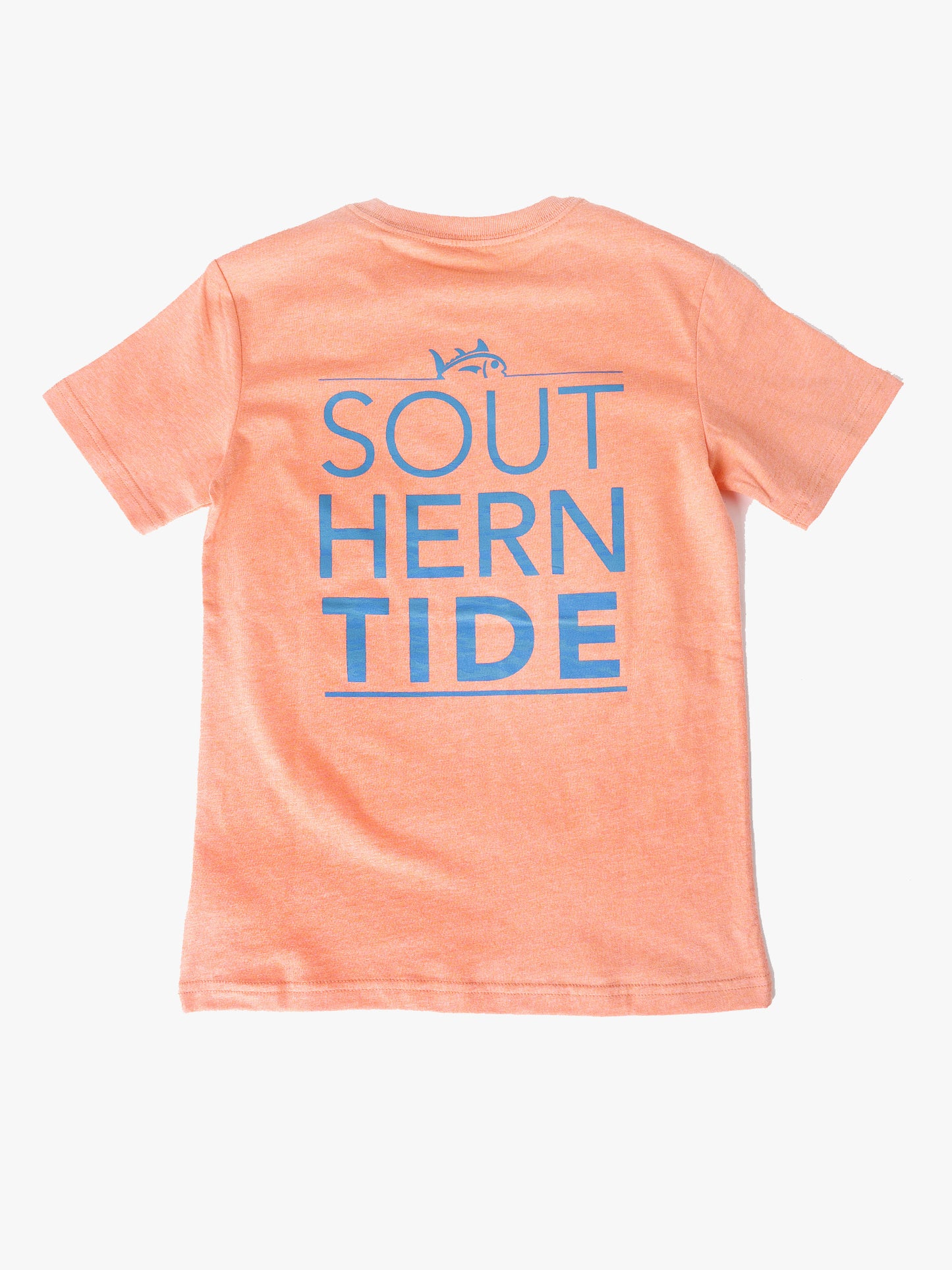 Southern Tide Boys' Short Sleeve Tack Ocean Waves Heather Tee