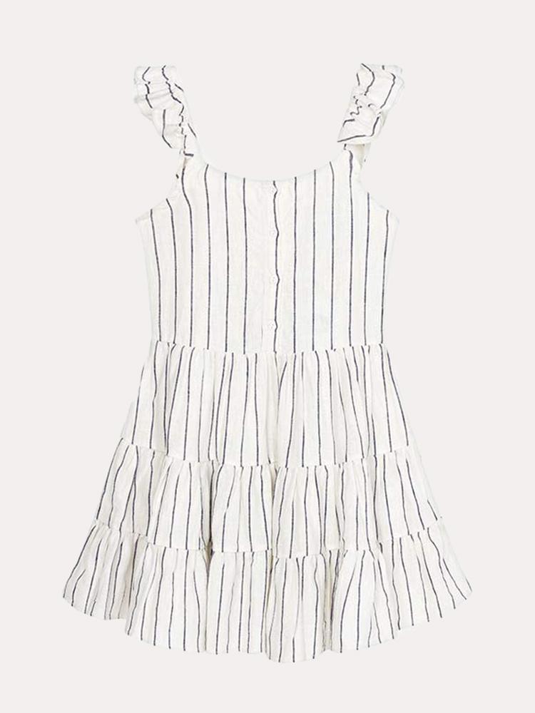 Mayoral Girls' Strappy Striped Dress - Saint Bernard