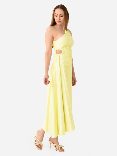 ALC Women's Delfina Vegan Leather Pleated Dress