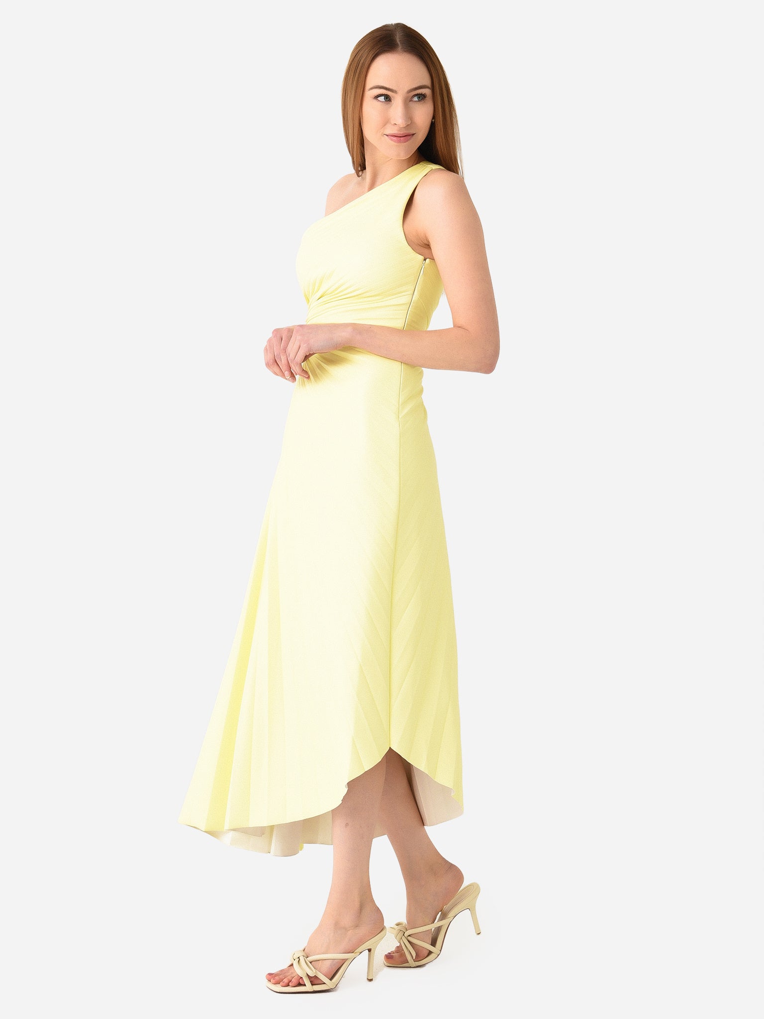 a.l.c. delfina pleated dress A.L.C Delfina Pleated Dress Citrus by ALC