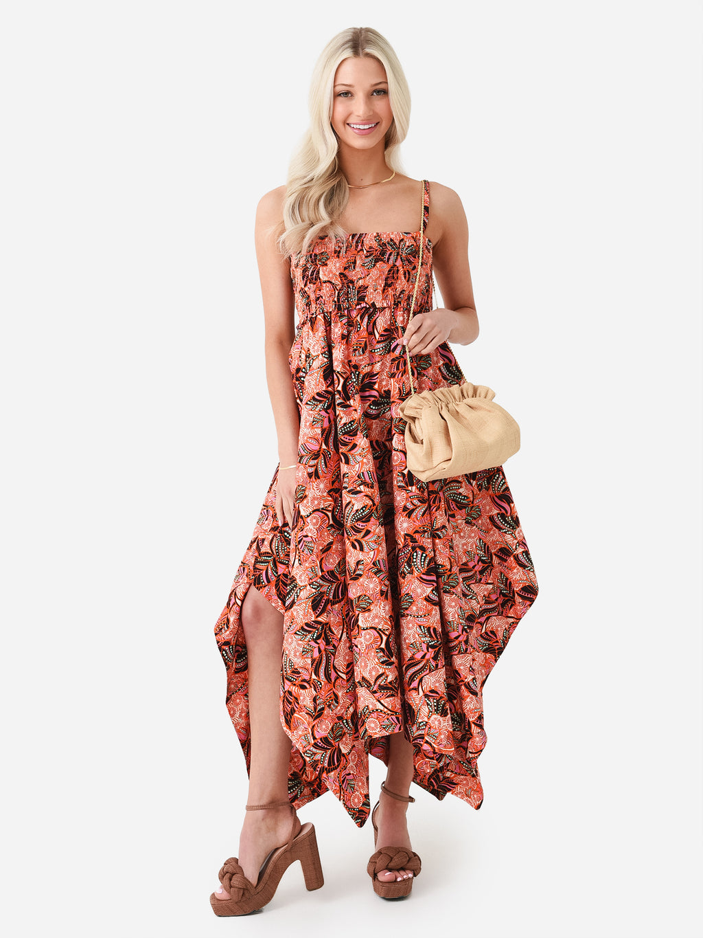 ALC Women's Adriana Printed Handkerchief Dress - Saint Bernard