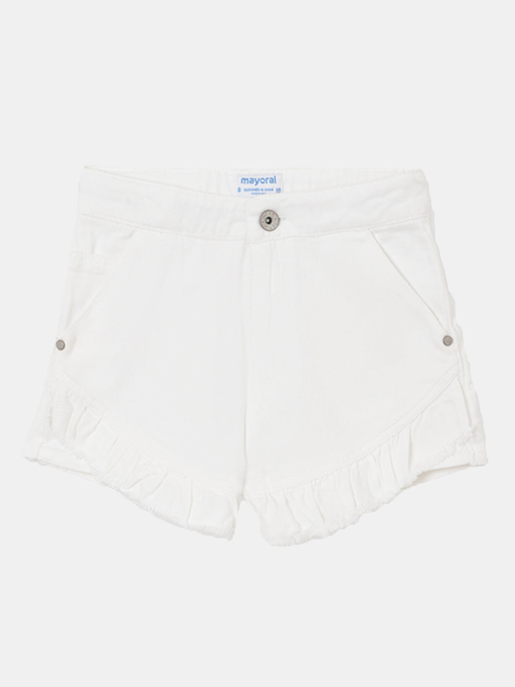 Mayoral Girls' Twill Ruffle Short - Saint Bernard