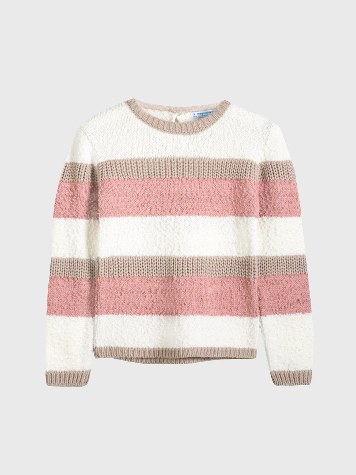 Mayoral Girls' Knitted Striped Sweater - Saint Bernard
