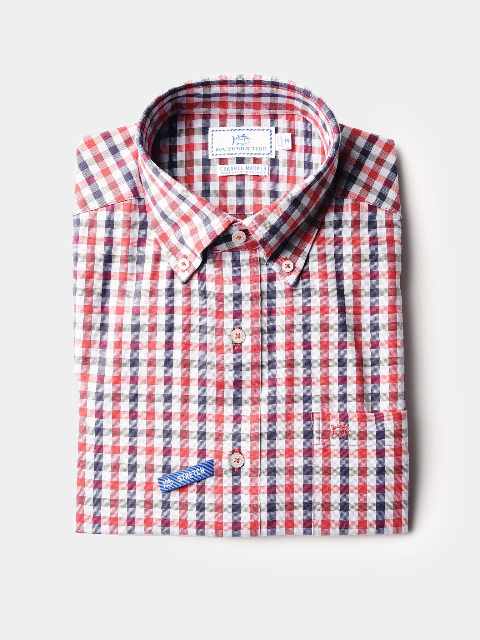 Southern Tide Men's Channel Marker Gingham Sport Shirt - Saint Bernard
