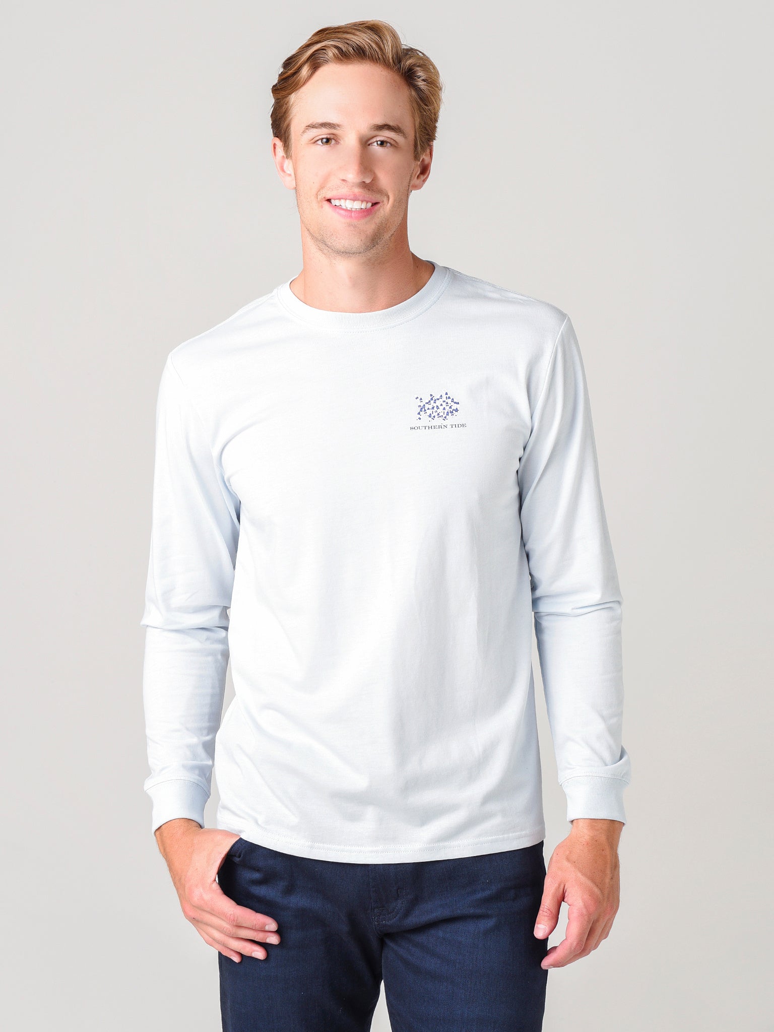 Southern Tide Men's Long Sleeve Skipjack Bouys T-Shirt - Saint Bernard