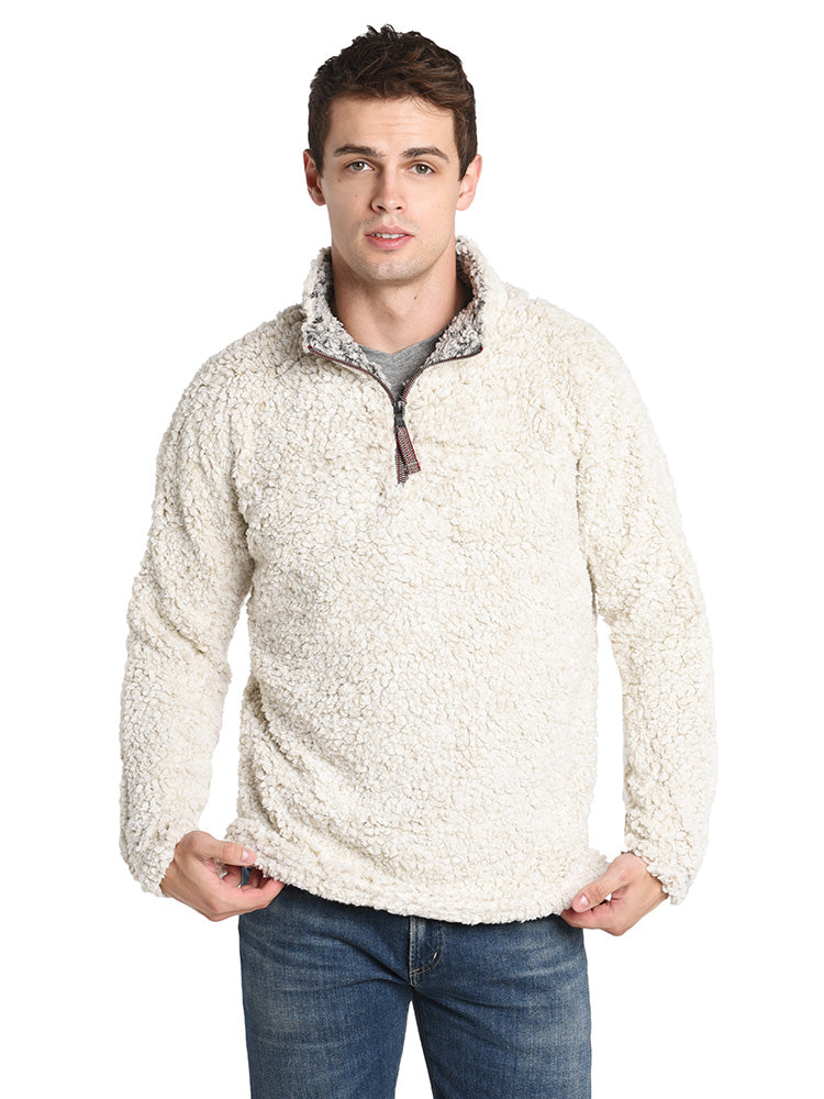True Grit Men's Frosty Tipped Pile 1/4 Zip Pullover - Saint Bernard