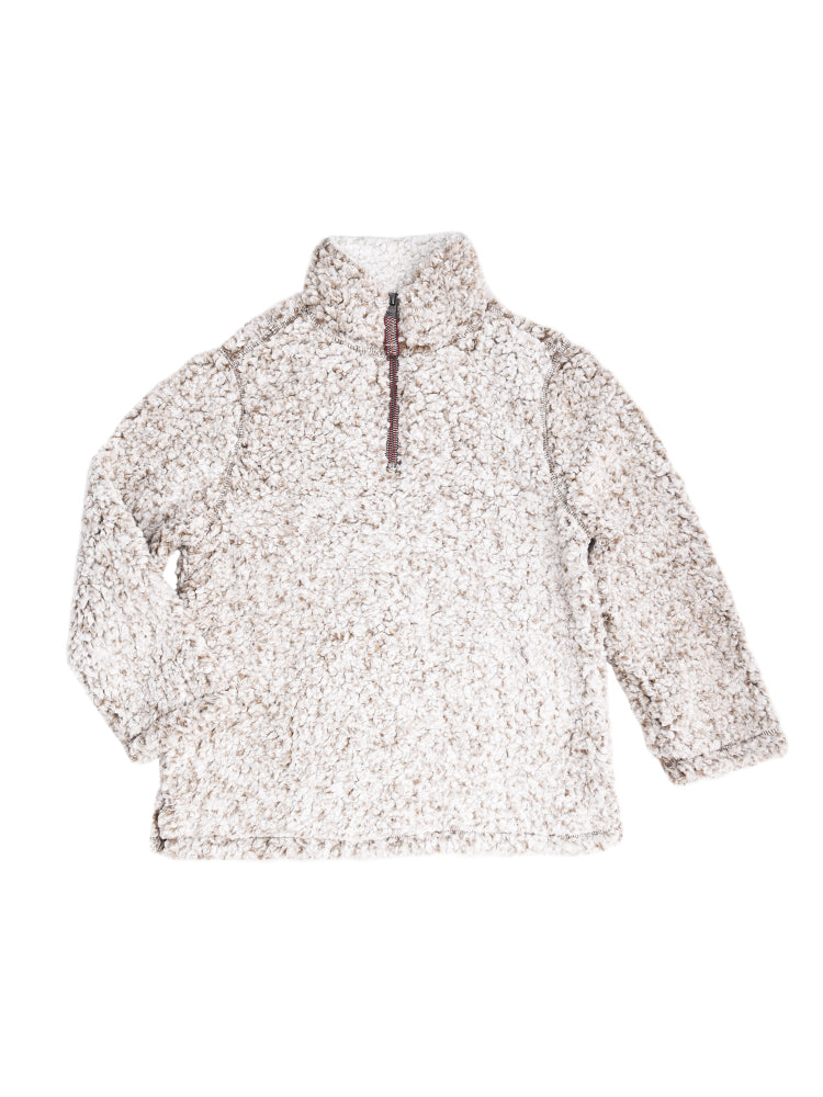 True Grit Boys' Frosty Tipped Pile 1/4 Zip Pullover - Saint Bernard