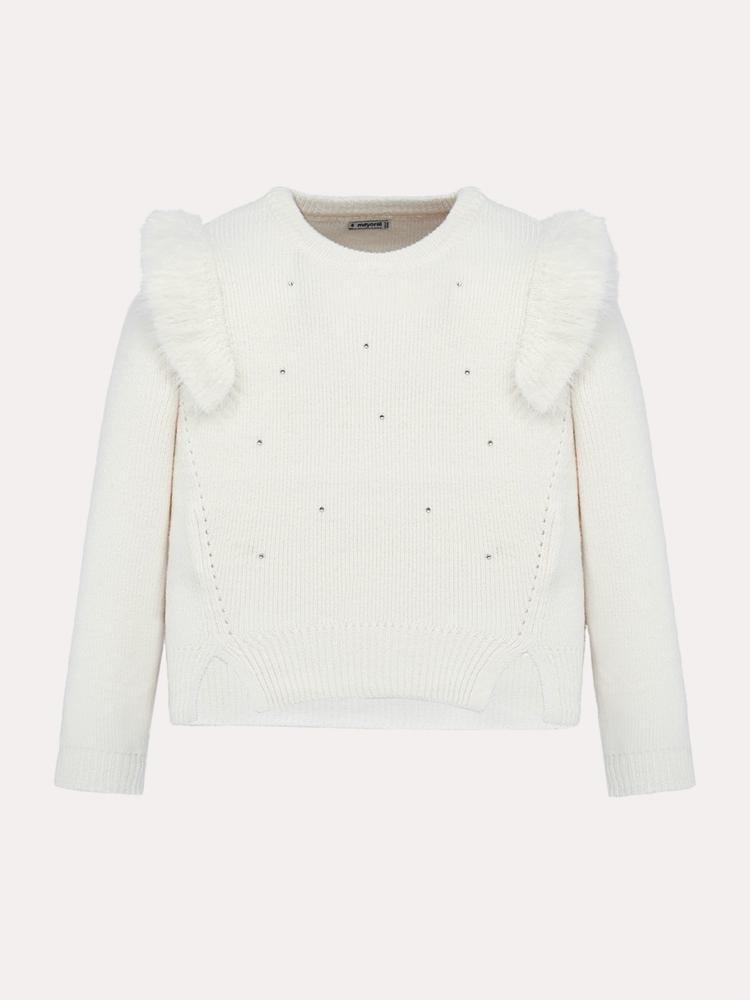Mayoral Girls' Strass Ruffles Sweater - Saint Bernard