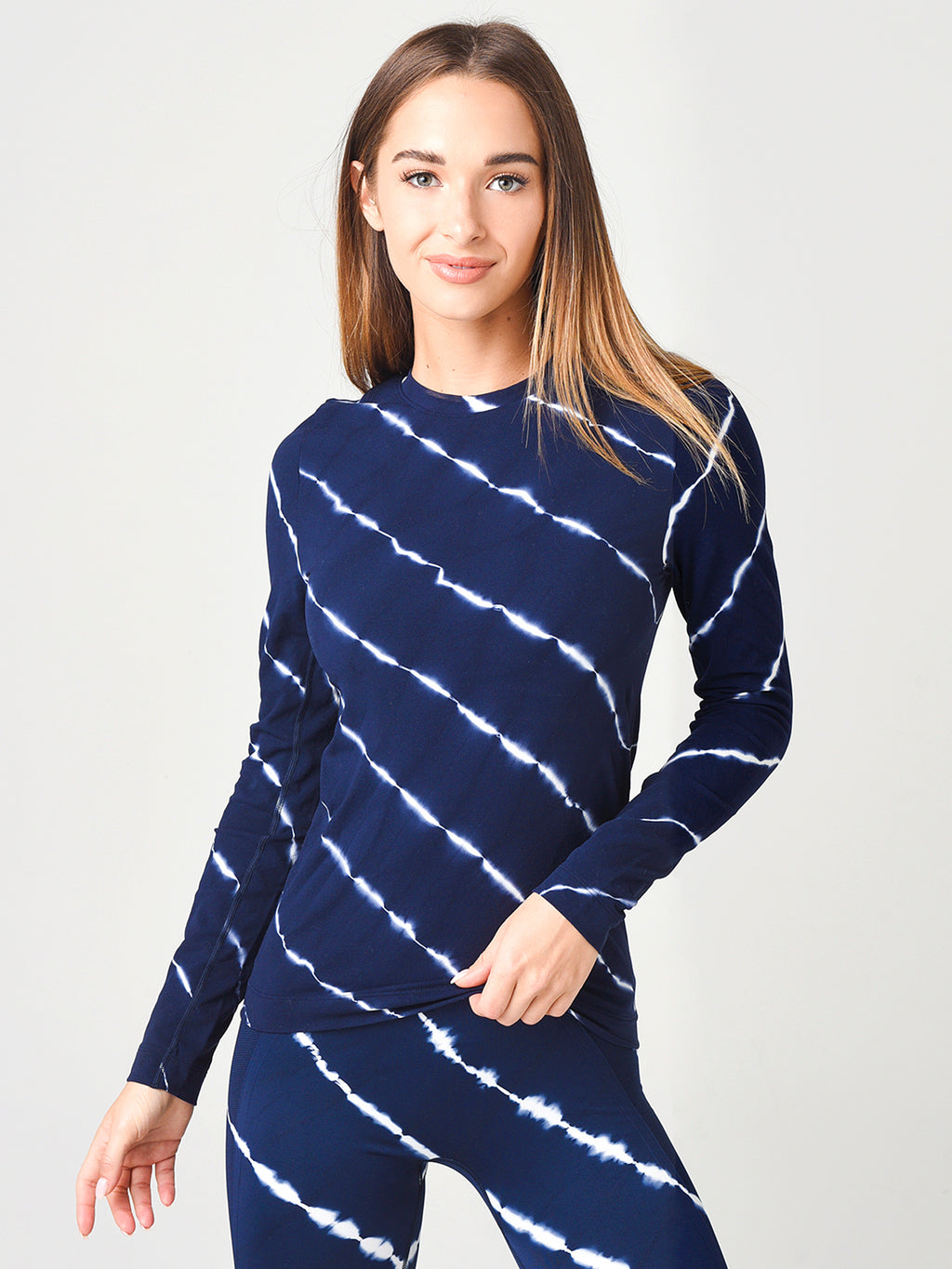 Tory Sport Tie-Dye Seamless Long Sleeve Top - Saint Bernard