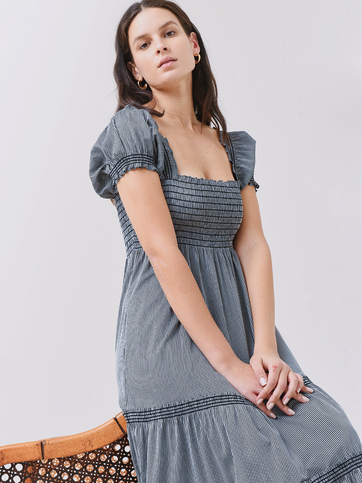 Tory Burch Women's Smocked Midi Dress - Saint Bernard