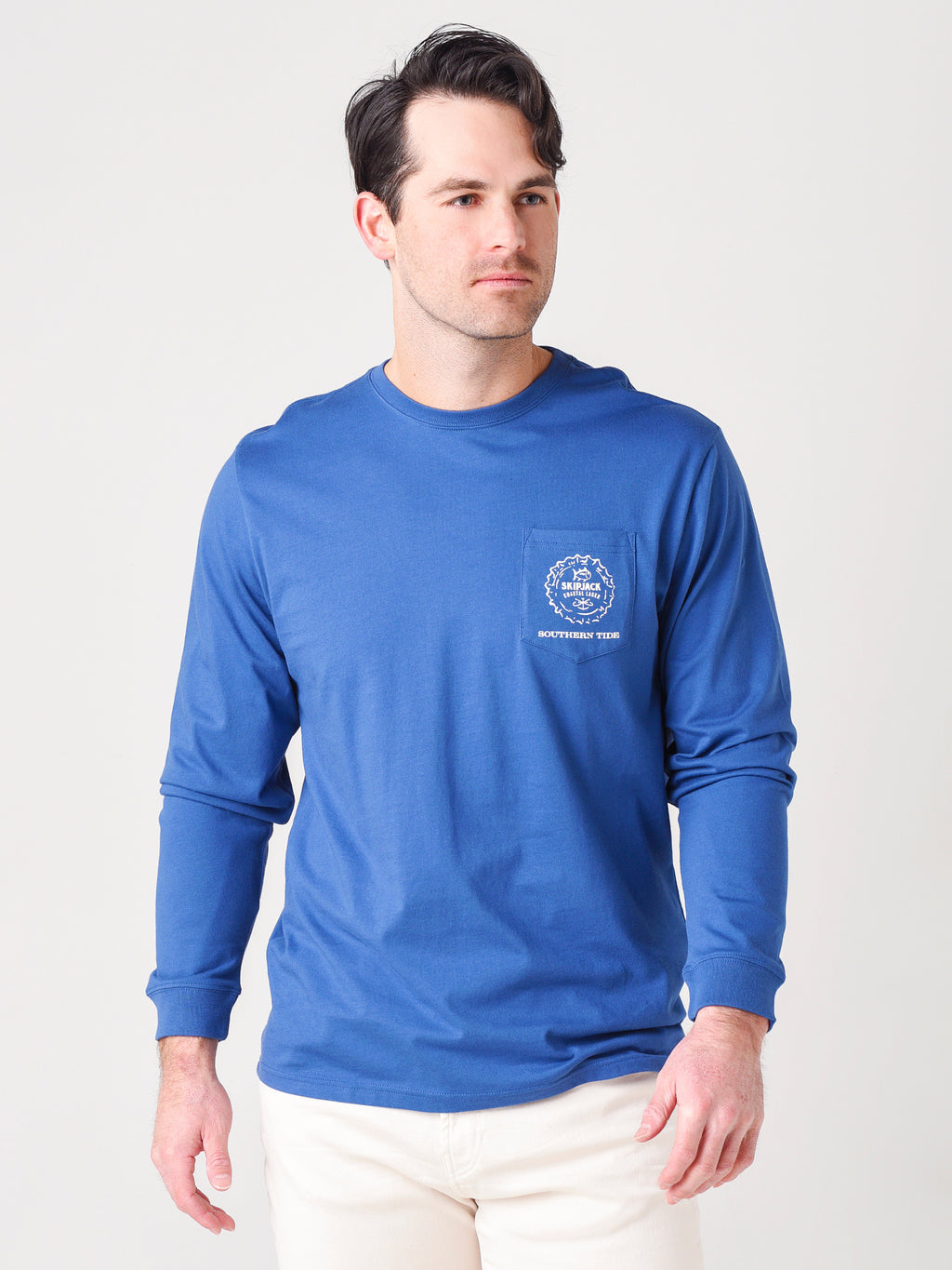 Southern Tide Men's Long Sleeve Skipjack Six Pack Tee - Saint Bernard