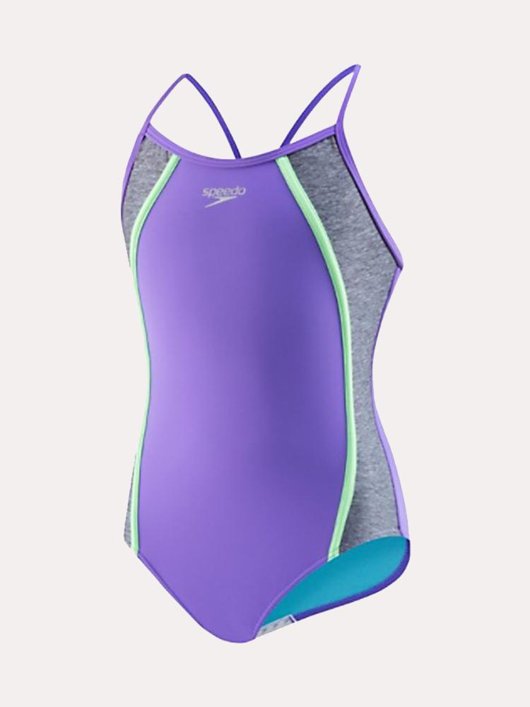 Speedo Girls' Heather Thin Strap One Piece - Saint Bernard