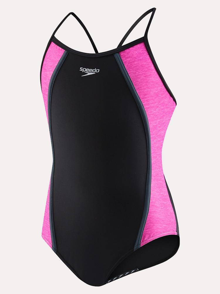 Speedo Girls' Heather Thin Strap One Piece - Saint Bernard
