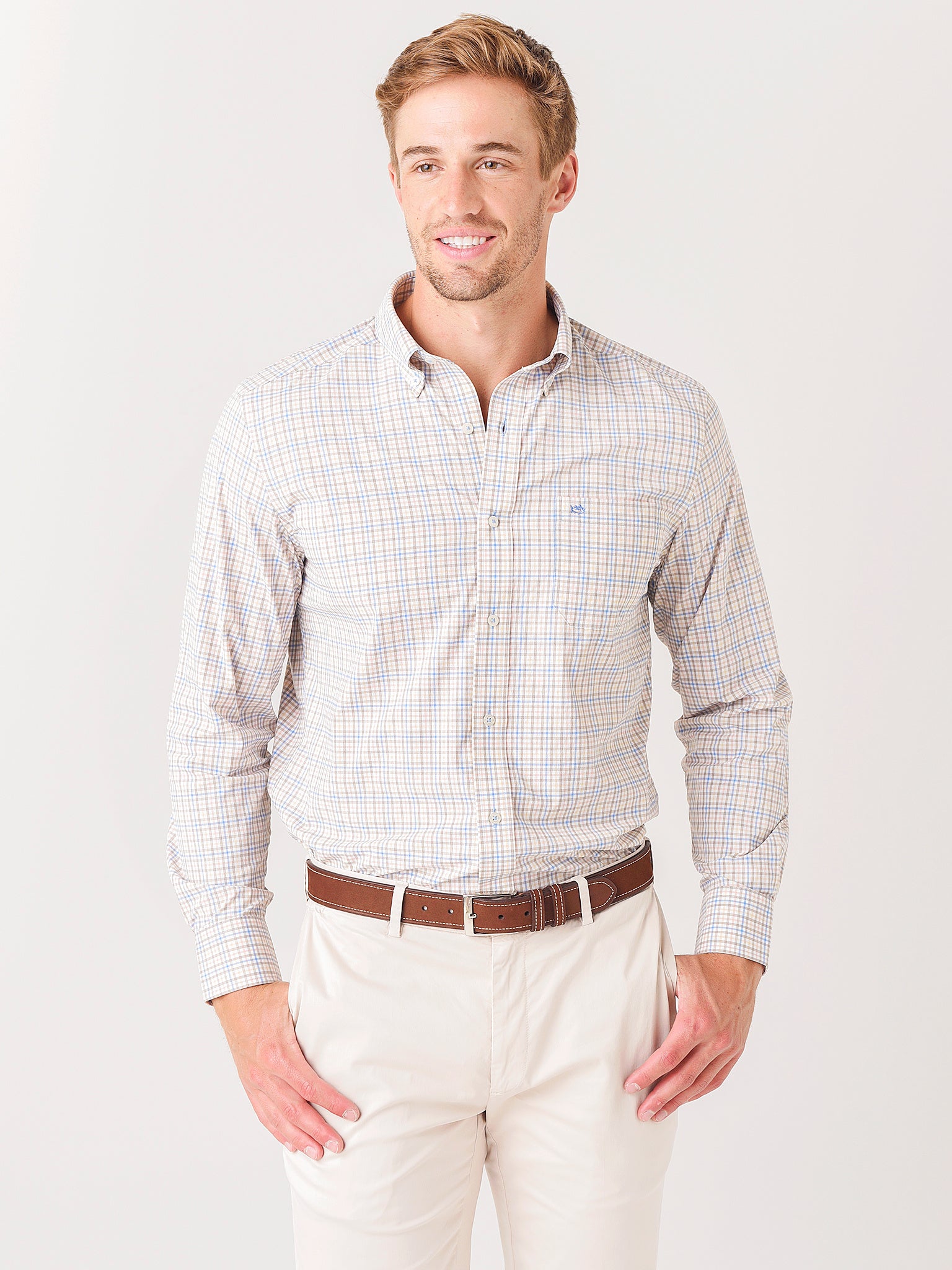 Southern Tide Men's Quezal Heather Intercoastal Sport Shirt - Saint Bernard