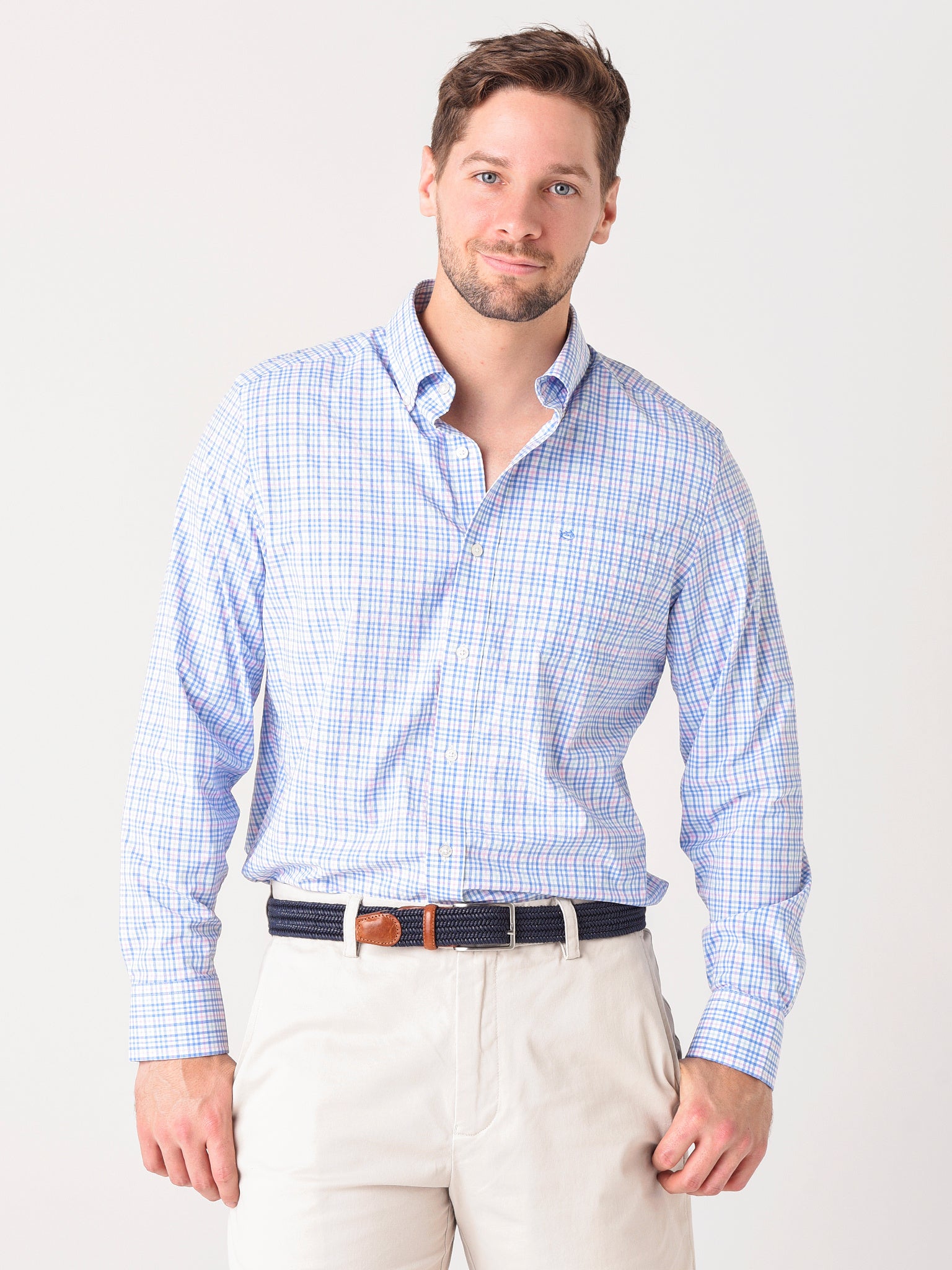 Southern Tide Men's Quezal Heather Intercoastal Sport Shirt - Saint Bernard
