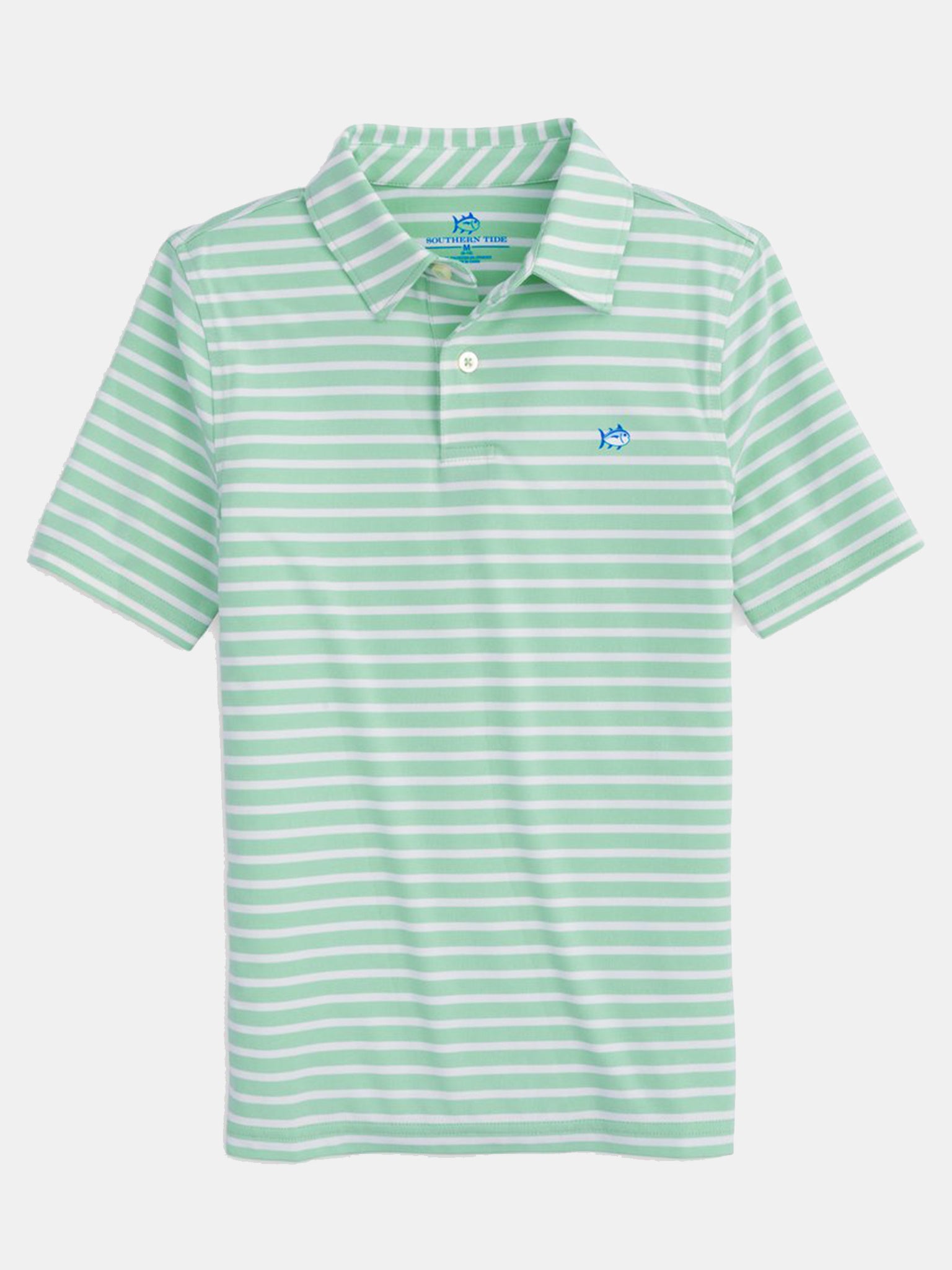 Southern Tide Boys’ Driver Waypoint Striped Performance Polo Shirt - Saint Bernard