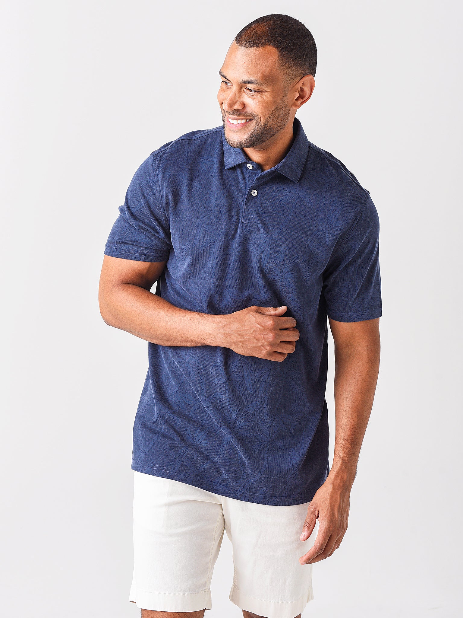 Southern Tide Men's Palm Print Polo Shirt - Saint Bernard