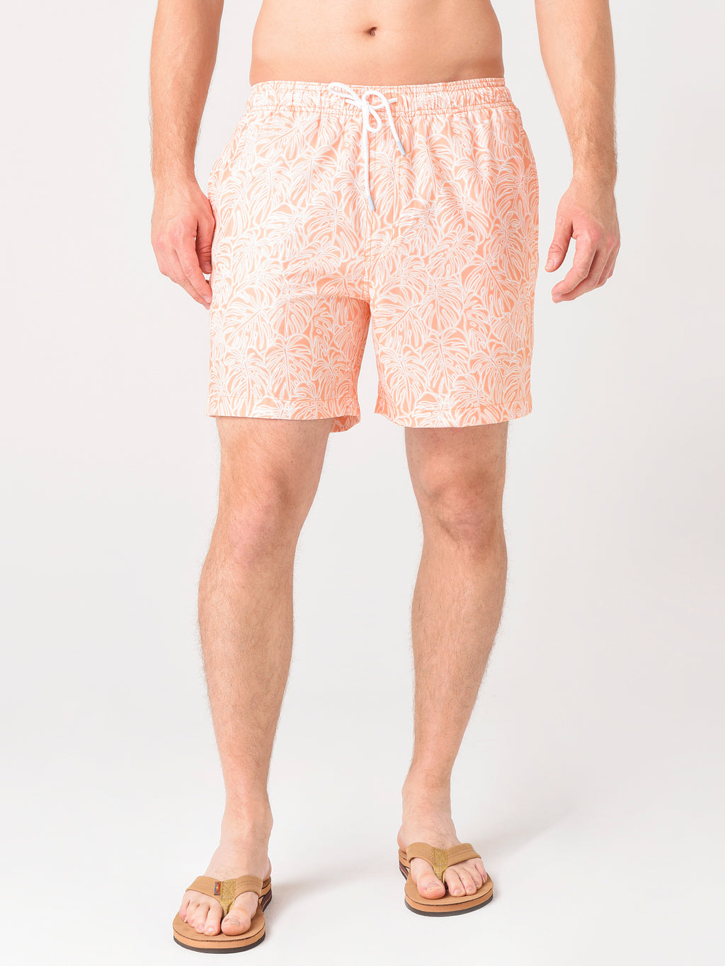 Southern Tide Men's Tonal Palm Print Swim Trunk - Saint Bernard