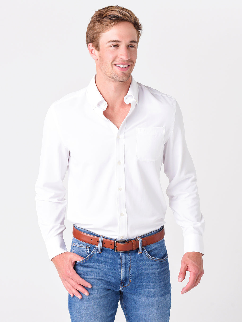 Southern Tide Men's Harbor River Brrr® Intercoastal Performance Sport Shirt - Saint Bernard