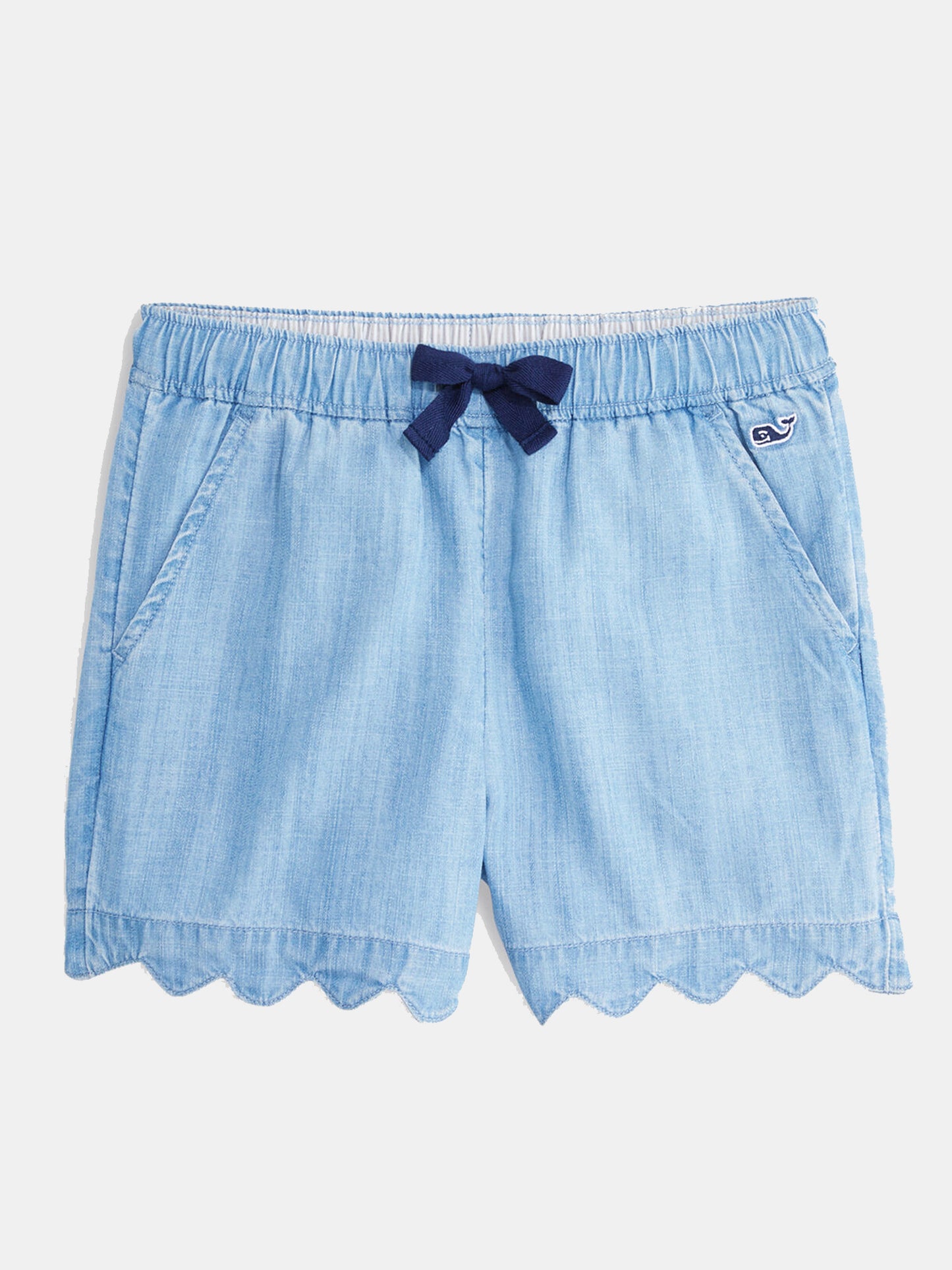 Vineyard Vines Girls' Scallop Chambray Short - Saint Bernard