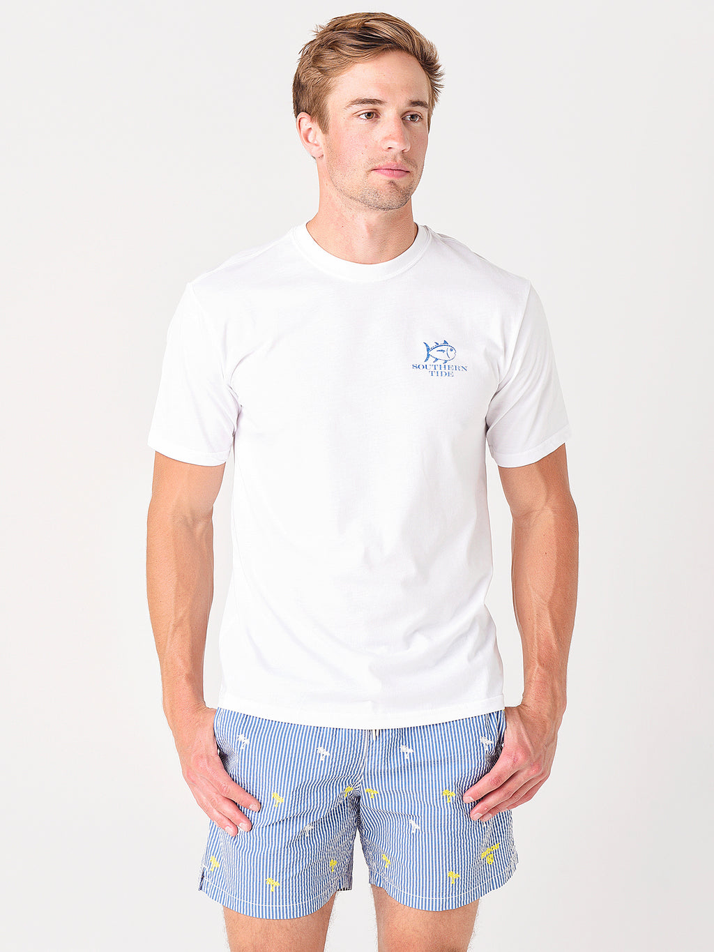 Southern Tide Men's Mosaic Dolphinfish Tee - Saint Bernard