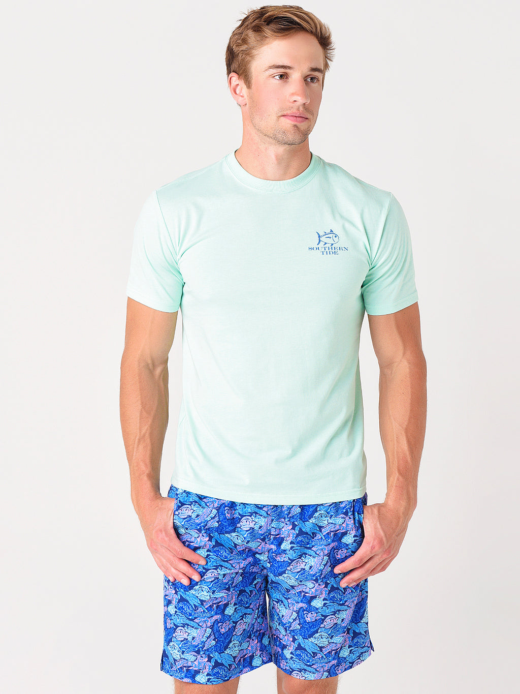 Southern Tide Men's Mosaic Tuna Tee - Saint Bernard