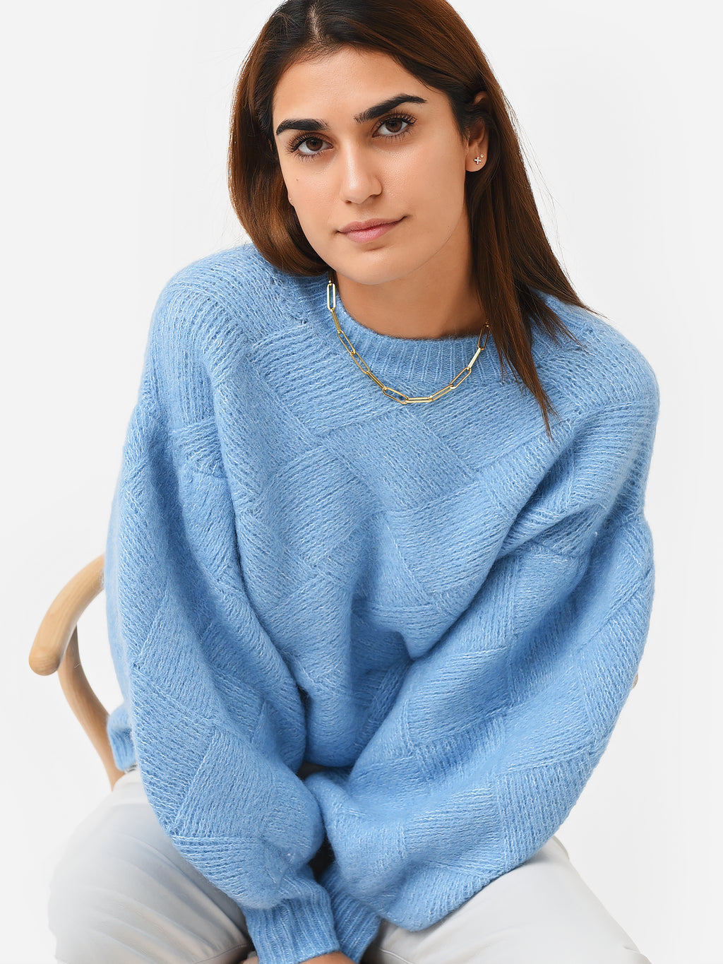 Alemais Women's Banksia Check Knit Jumper - Saint Bernard