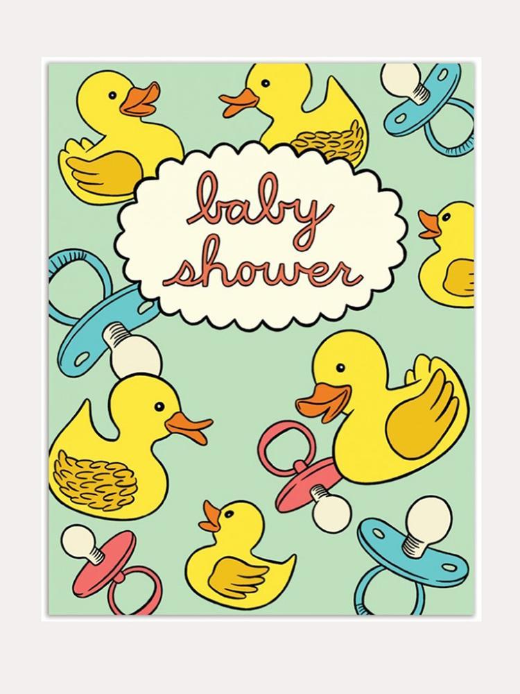 Baby Shower Rubber Ducks Card - Saint Bernard