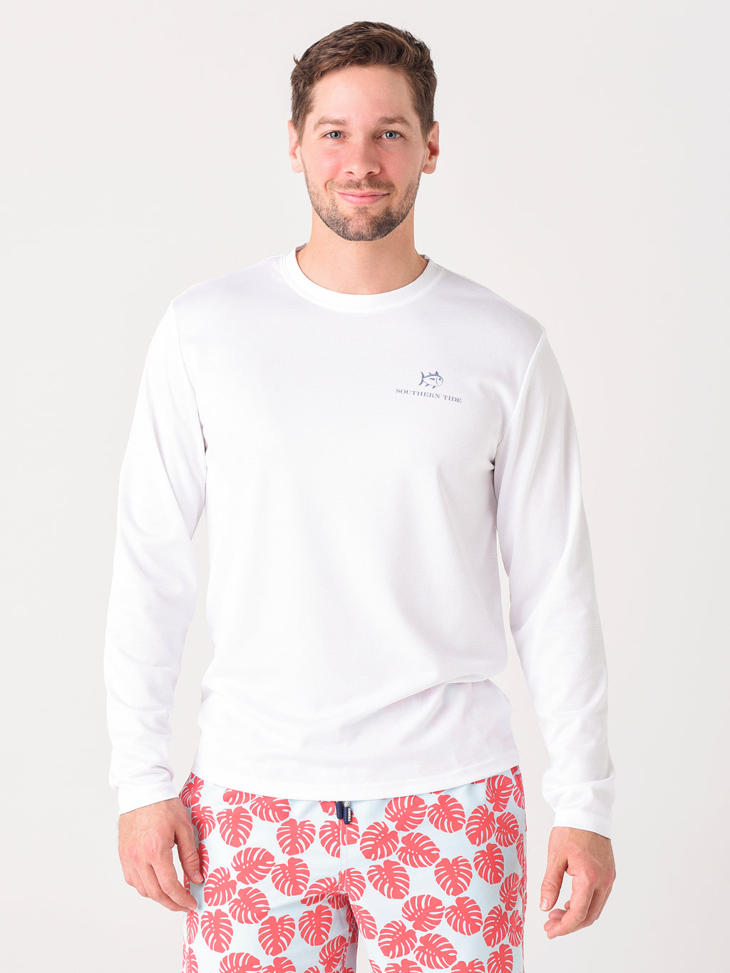 Southern Tide Men's Original Blue Marlin Long Sleeve Performance T-Shirt - Saint Bernard
