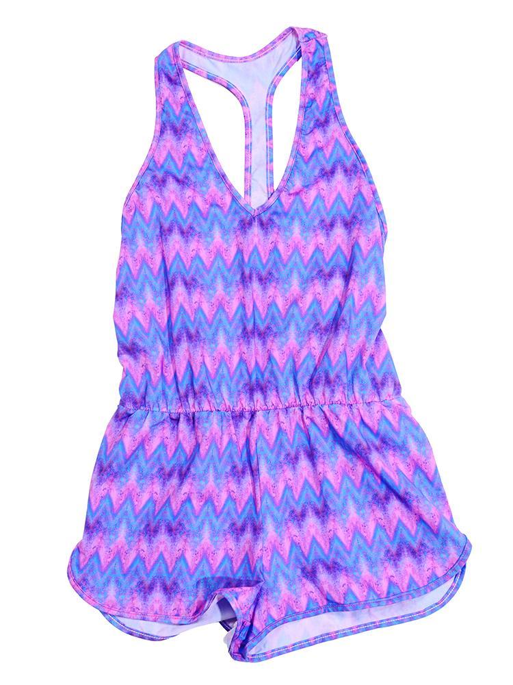 Peixoto Girls' Berry Ziggy Flamingo Romper - Saint Bernard