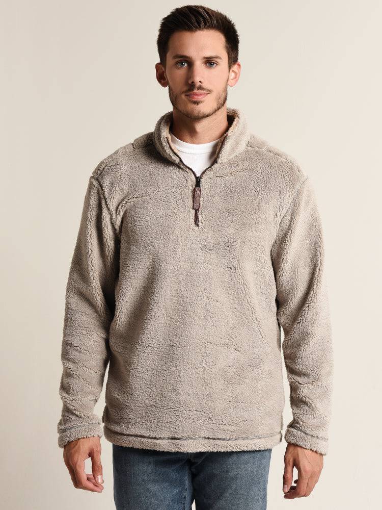True Grit Men's Pebble Pile 1/4 Zip Pullover - Saint Bernard