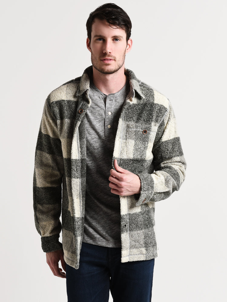 True Grit Men's Melange Square Plaid Big Shirt - Saint Bernard