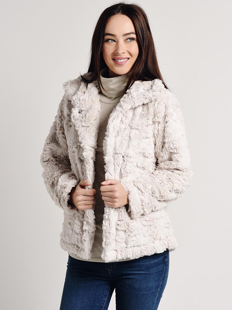Dylan Faux Fur Plush Jacket - Saint Bernard