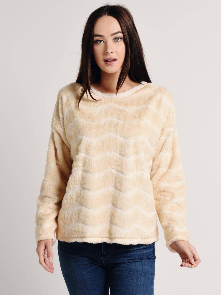 Dylan Chevron Vintage Drop Shoulder Pullover - Saint Bernard