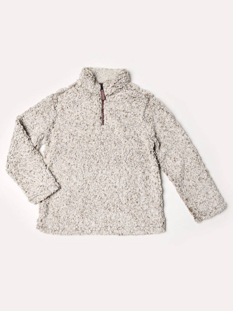 True Grit Boys' Frosted Tipped Pile 1/4 Zip Pullover - Saint Bernard